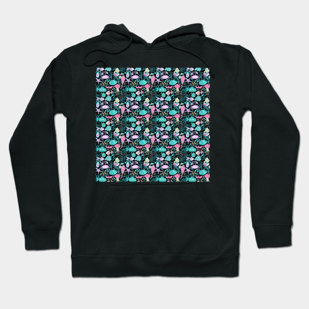 Marine Whimsy Sea Life Hoodie by SpiceTree